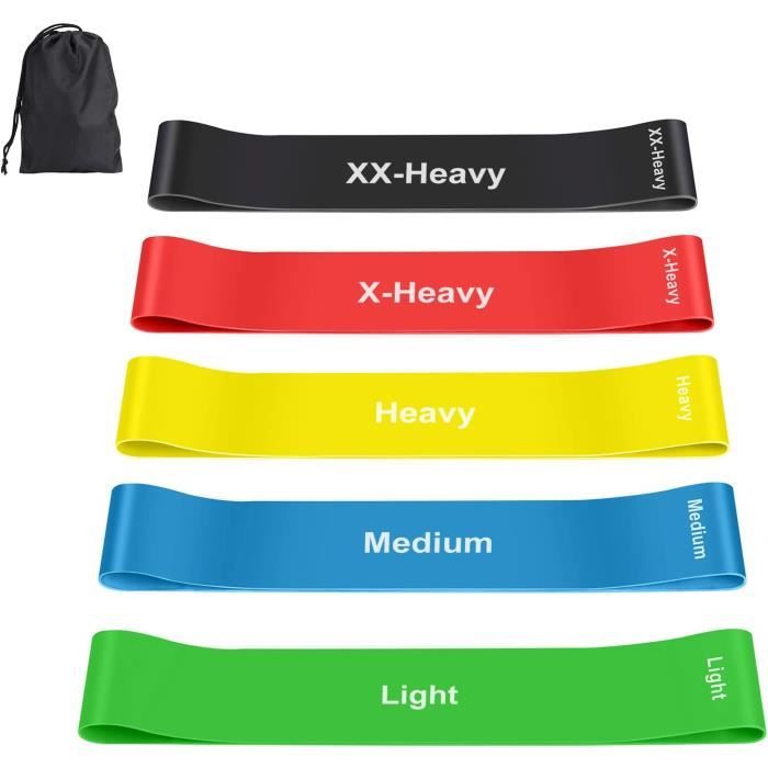Bande Élastique Musculation DRAGATE 5 Niveaux - Set Résistance Band Pilates Yoga Fitness
