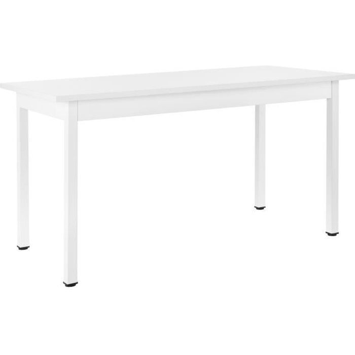 Table De Salle à Manger Effet Marbre Blanc 120 X 80 Cm SANTIAGO