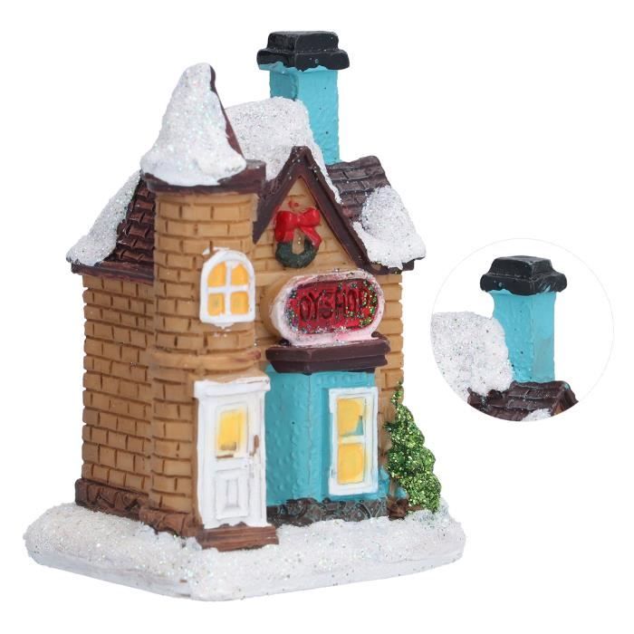 Fdit Maison de Village de Noël Lumineuse avec LED Chaleureuse
