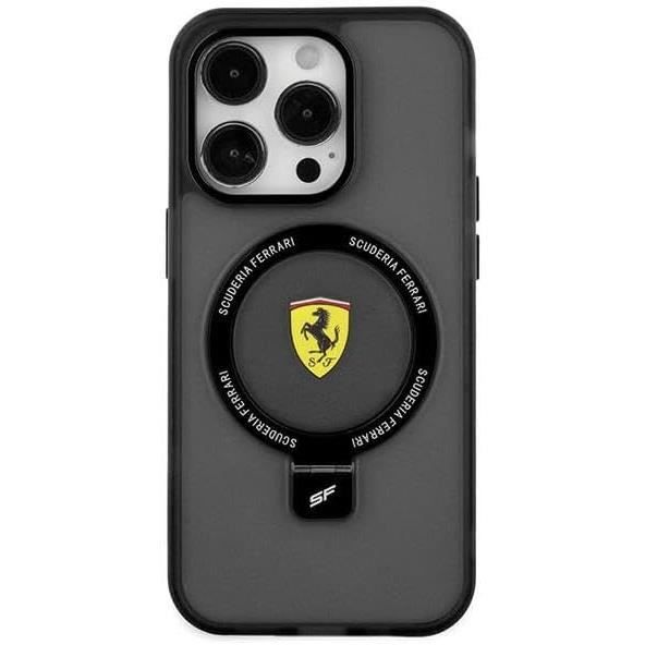 Coque rigide - FERRARI - FEHMP15SUSCAK - Noir - Anneau support - Charge sans fil