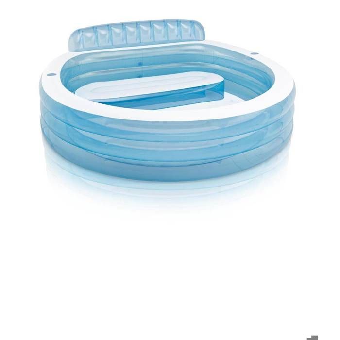 intex 57190 piscine familiale avec fauteuil 224 x 216 x 76 cm blance bleu cdiscount jardin