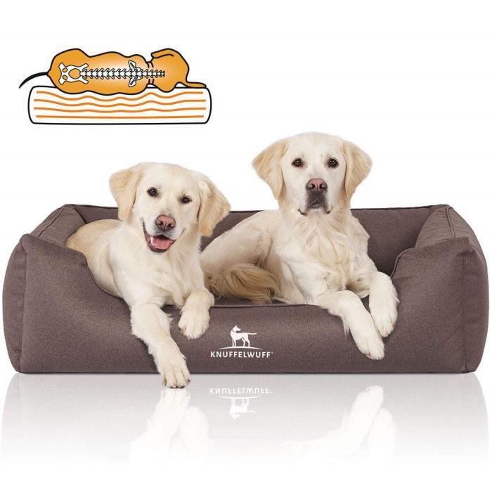 Comparer les prix de Knuffelwuff Leon XXL 120 x 85 x 25cm Gris/Marron Panier coussin corbeille orthopédique