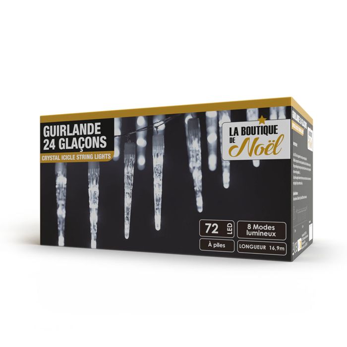 Guirlande glaçon stalactite blanc froid Blanc Froid - Cdiscount Maison