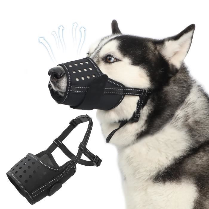Meilleurs prix pour Muselière en Nylon Souple Réglable pour Chiens - MASBRILL - Prévention des Morsures et des Aboiements - Taille S