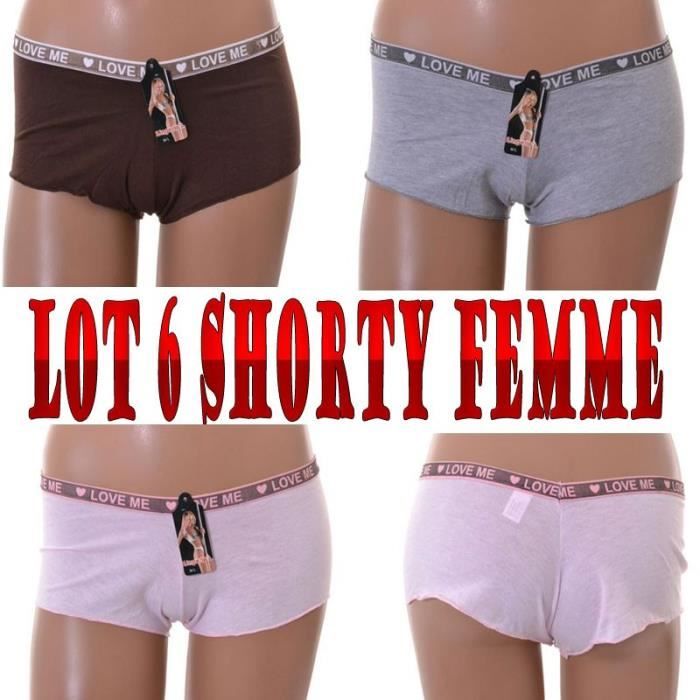 Lot 6 Boxers Shorty Femme Sexy Confort Pas Cher L Xl Xl Xxl 181 Multicouleur Cdiscount Pret A Porter
