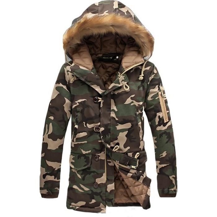Parka homme de Marque luxe manteau homme camouflage section