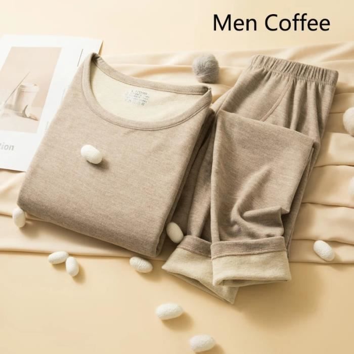 Ensemble Laine Mérinos Sous-Vêtements Thermiques Laine Mérinos