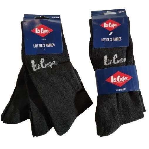 Lee Cooper lot de 6 paires de chaussettes homme Augustin Noir