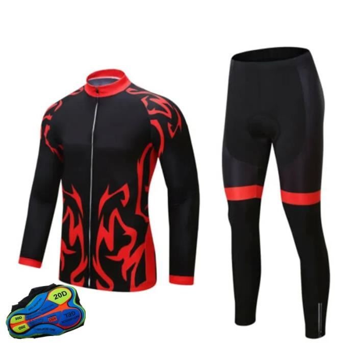 Ensemble Cyclisme Hiver Beim Homme - Veste Manches Longues + Pantalon Rembourré - Orange - XL