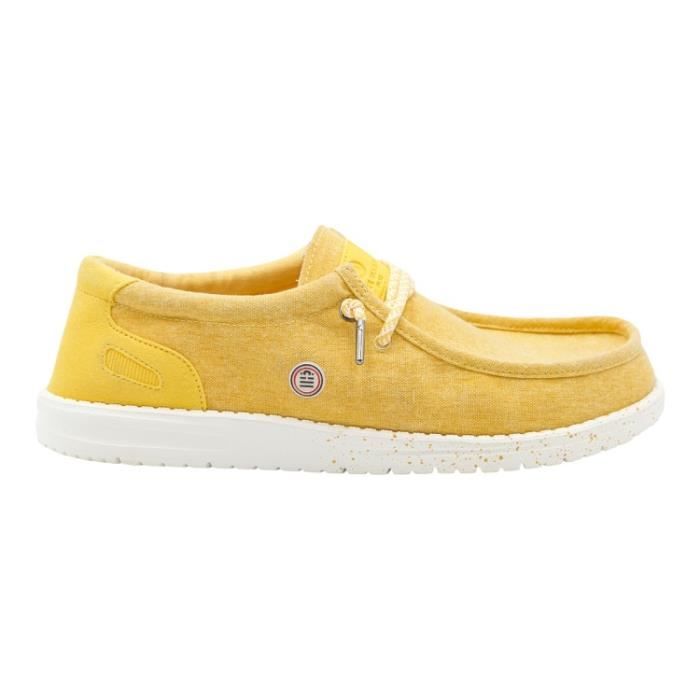 Serge Blanco Baskets - SERGE BLANCO - SAINT-JEAN CANV - Jaune - Talon plat - Lacets