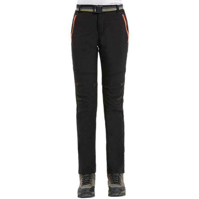 Baogaier Pantalon de pluie imperméable en softshell avec doublure polaire pour garçons et filles, idéal pour la randonnée, le trekking, le ski en plein air 3-13 ans, Noir , 3-4 ans
