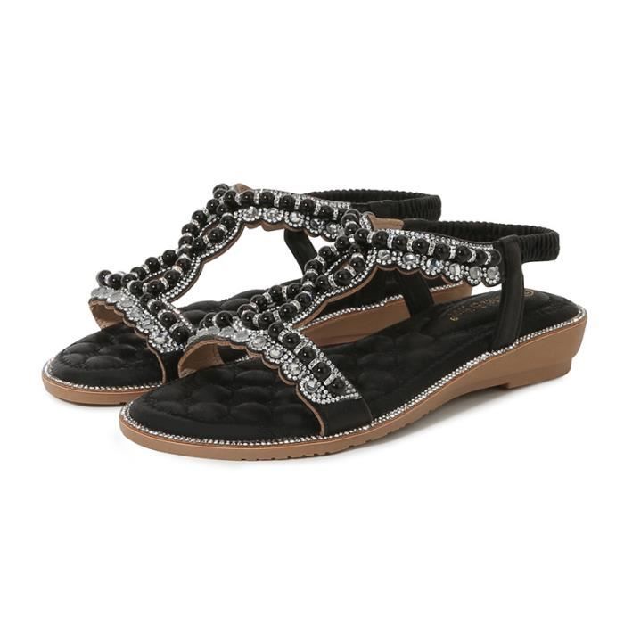 Sandale Femme t avec Perles INSFITY Confortable l gance