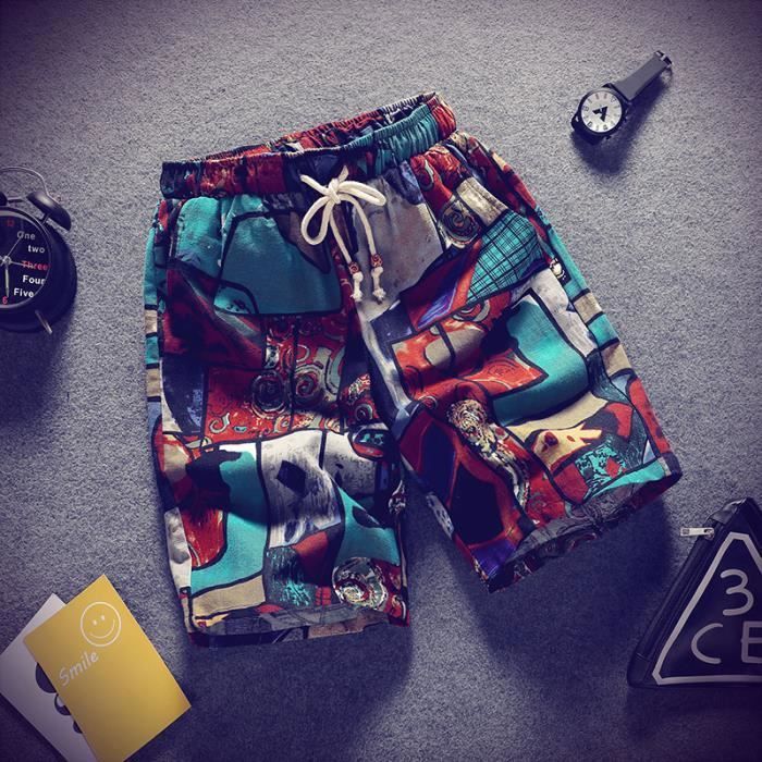 Short Hawaïen Pour Homme JOGAL En Coton Motif Floral - Confortable Et Léger Pour Vacances