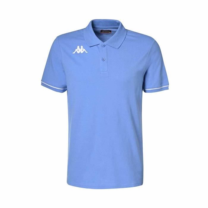 Polo homme BARLI - Kappa - Coupe droite - Manches courtes - Multisport - Bleu clair, blanc