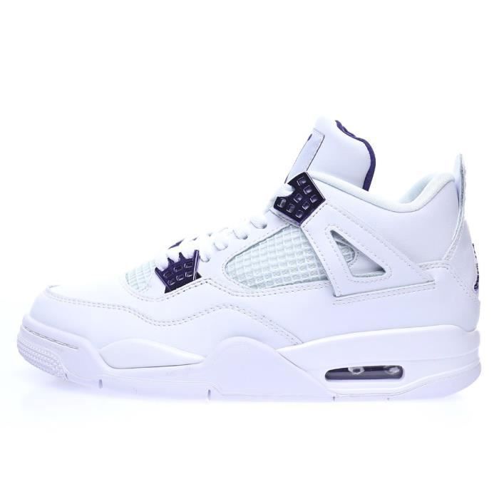 Basket Air Jordan 4 Retro Purple Metallic Femme et Homme CT8527 115 Blanc Cdiscount Chaussures