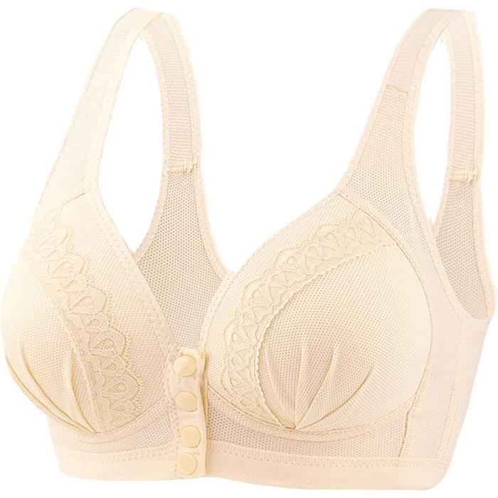 Soutien-gorge - Femme - Dentelle Push Up - Beige - Sans Armature