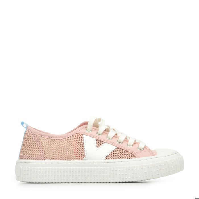 Victoria Baskets femme Victoria Re-Edition - Rose - Textile - Plat - Lacets