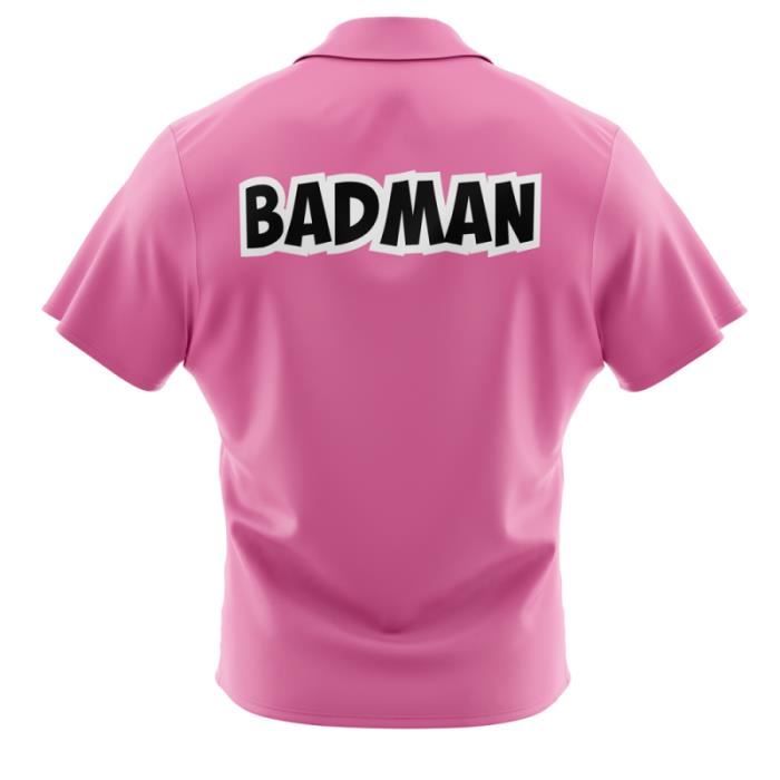 Brigitte Badman Pink Dragon Ball Z T-shirt à bouton hawaïen