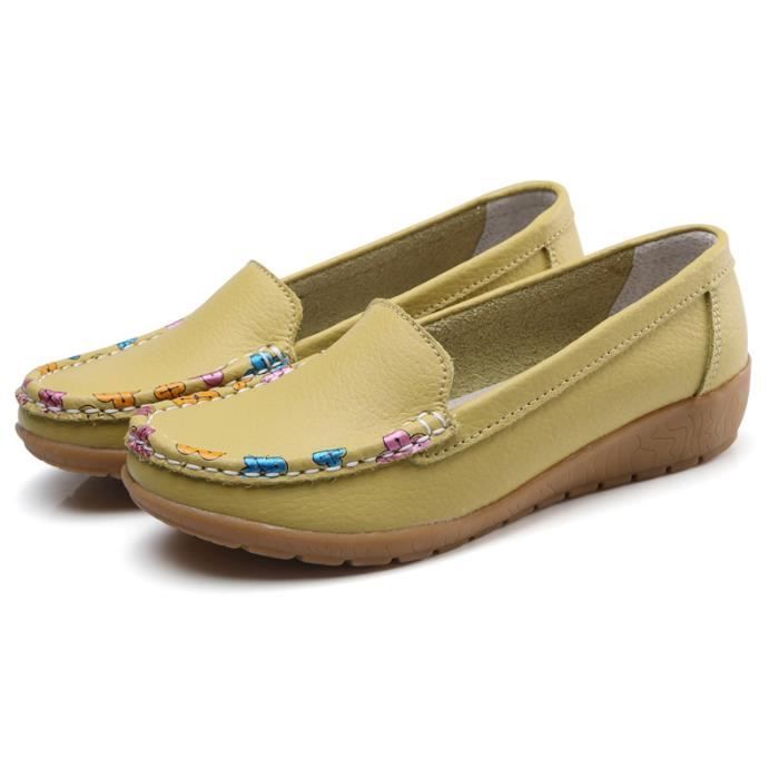 Escarpins En Cuir Pour Femme - Confortables, Imperméables, Antidérapants, Légers Et Respirants - Chaussures à Enfiler