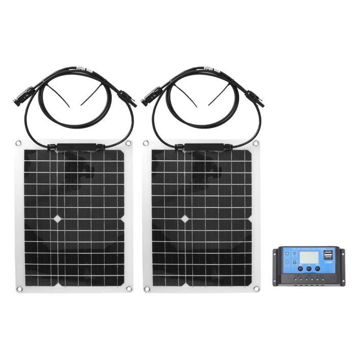 Omabeta Kit de panneau solaire Kit de panneaux solaires 50W 2 pièces panneau de solaire en silicium monocristallin piscine borne