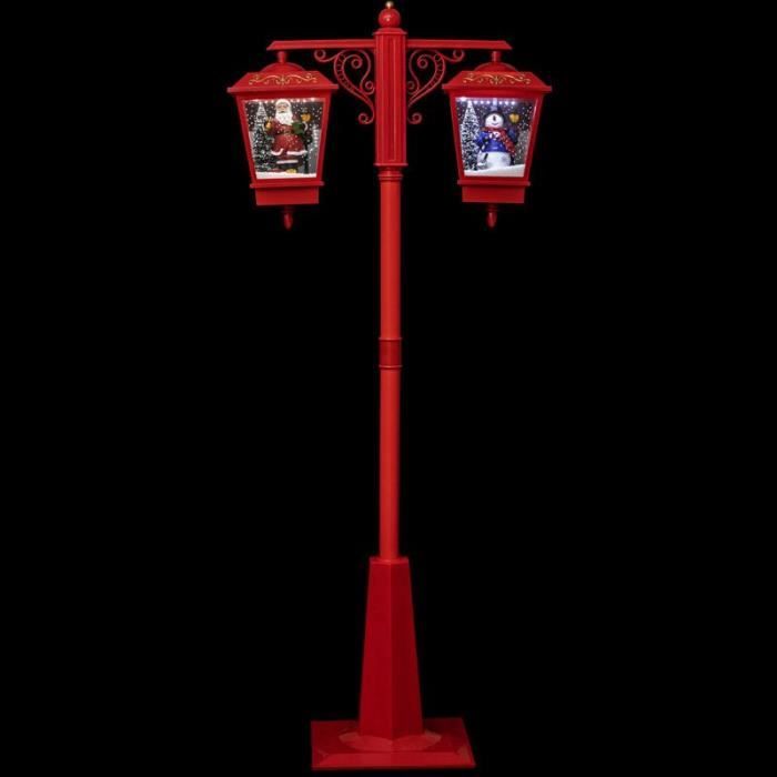 décoration lumineuse "2 lanternes" 188cm rouge