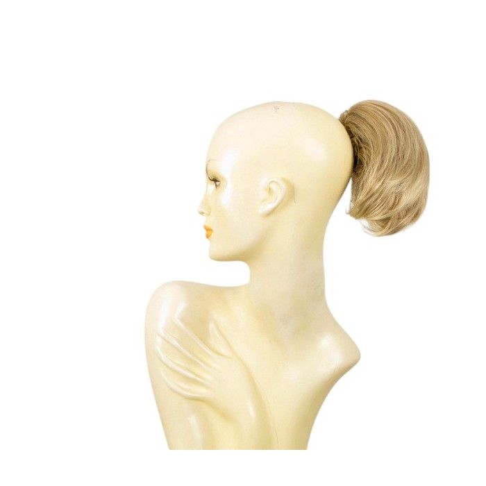 Postiche Queue De Cheval Bouclée 40cm - Blond Méché Très Clair - Synthétique - Pour Femme
