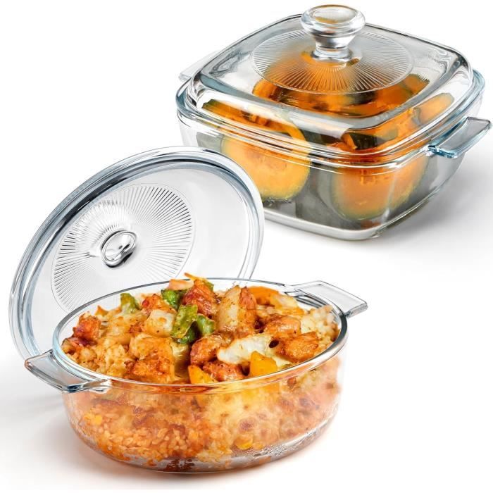 Marmite En Verre Avec Couvercle Et Poignées En Bois, 1.6l Marmite