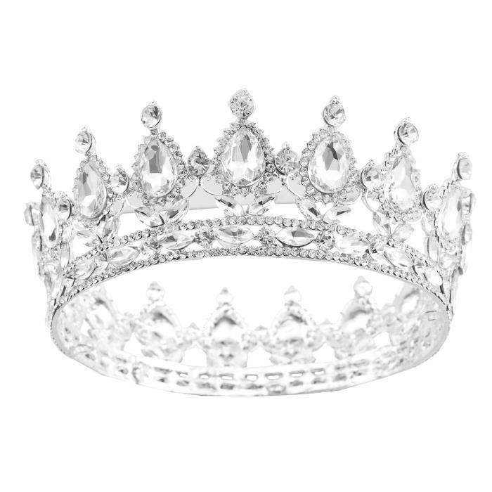 Vintage Baroque Reine Mariee Couronne Strass Pour Les Femmes