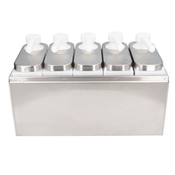 Distributeur De Sauce 1L En Acier Inoxydable Avec Pompe Doseuse 35 Ml – Ketchup, Mayonnaise, Huile, Vinaigre – Idéal Restaurant & Cuisine