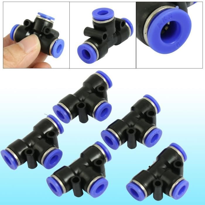 Raccords Rapides Pour Tubes Pneumatiques - Lot De 8 - Filetage Mâle 1/8" G, Diamètre Tube 6 Mm - Laiton Et Plastique - 10