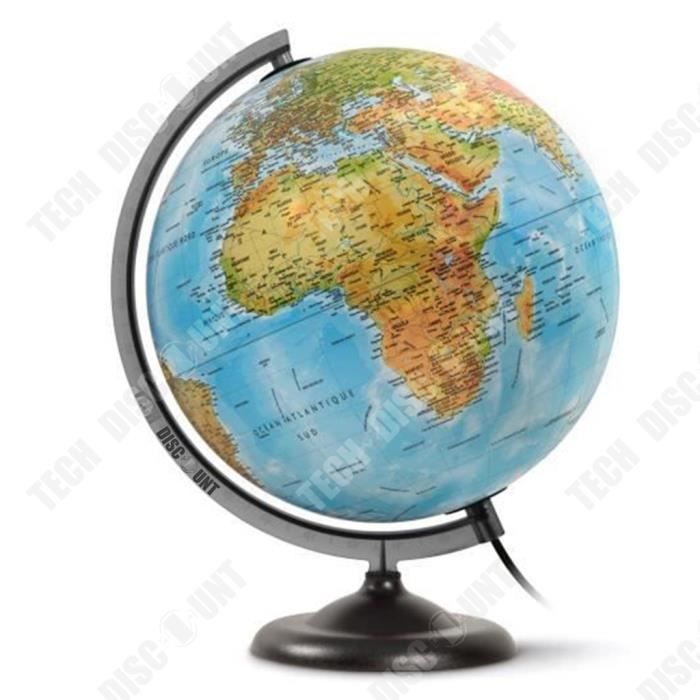 Ancien Globe Terrestre En Tôle Lithographiée - États-Unis - Environ 1925