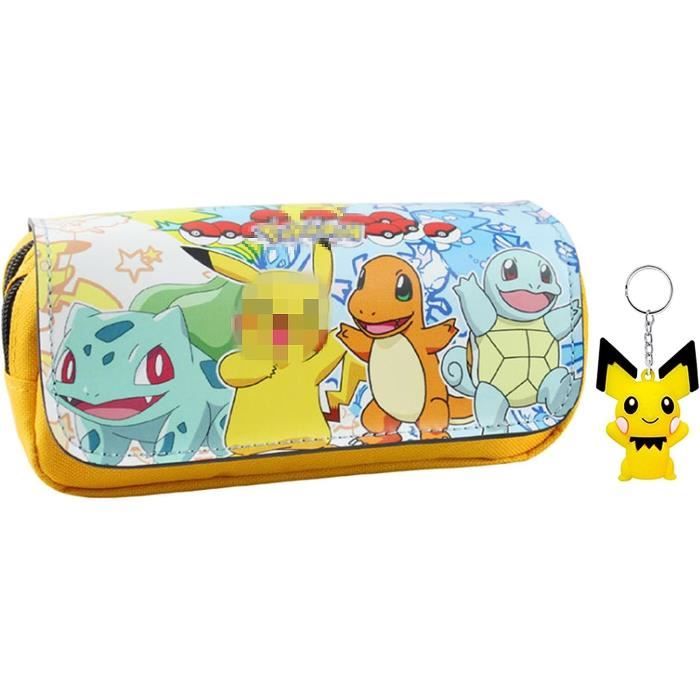 Trousse à Crayons Cartoon Grande Capacité – Double Compartiment Fermeture éclair, Nylon, 20x10x7,5 Cm, Pour école, Bureau, Voyage