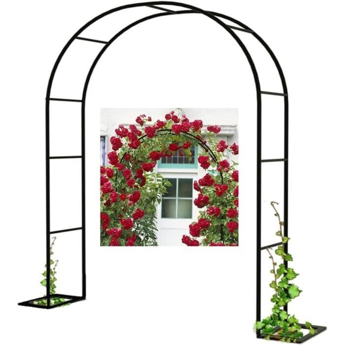 Arche De Jardin En Métal Vert 240 Cm - Support Pour Plantes Grimpantes, Rosiers, Résistante Aux Intempéries
