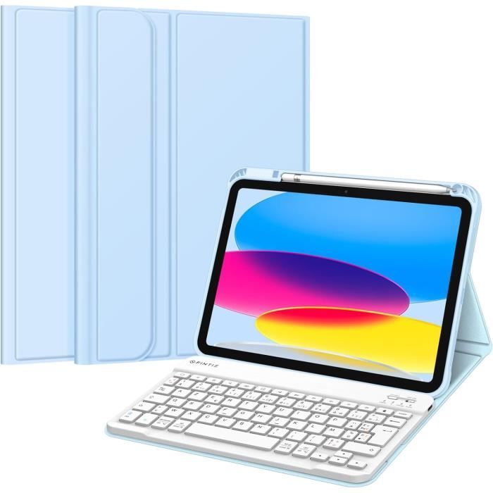 Coque IPad 10e/11e Gen Avec Clavier Détachable Et Trackpad – RGB, Gris, Neuve