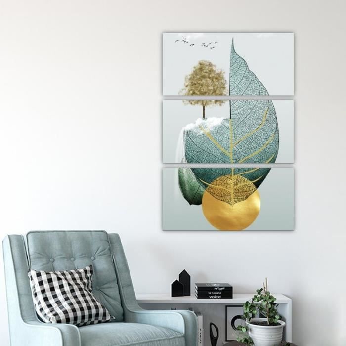 Tableau Mural Toile Guitare électrique Bleue - 5 Panneaux, Décoration Musique, Style Art Déco