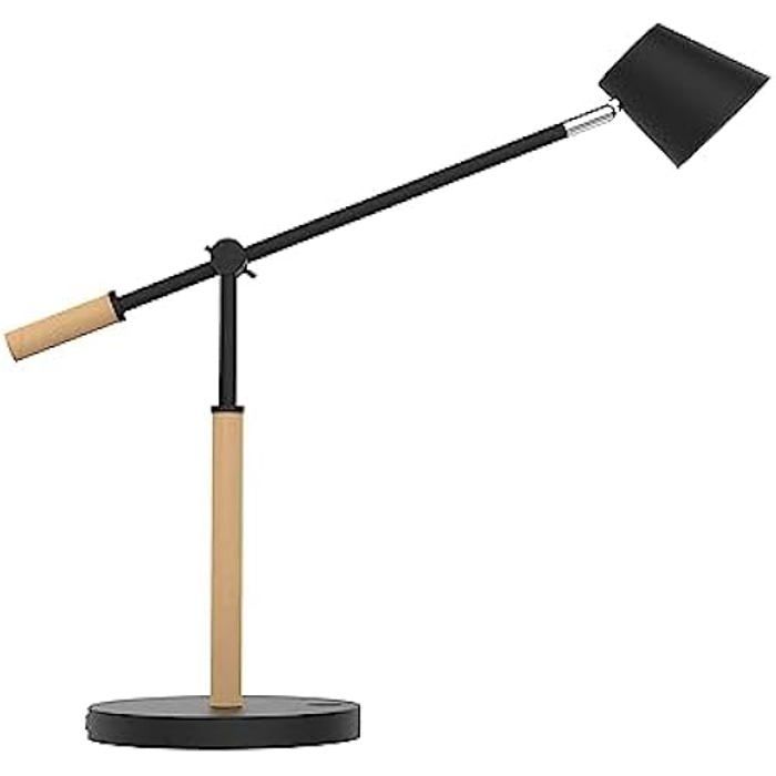 Lampe de bureau - UNILUX - Vicky - Noir/Bois - LED - Contemporain - Design