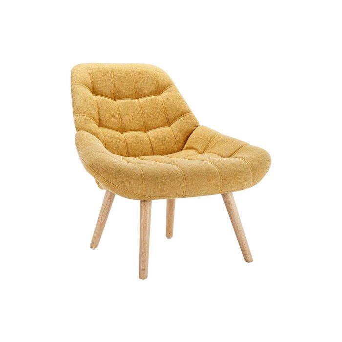 Fauteuil en tissu jaune moutarde LUOSTO