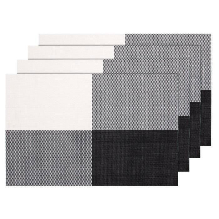 Lot de 4 Sets de Table en PVC lavables Antidérapant Résistant à l'usure