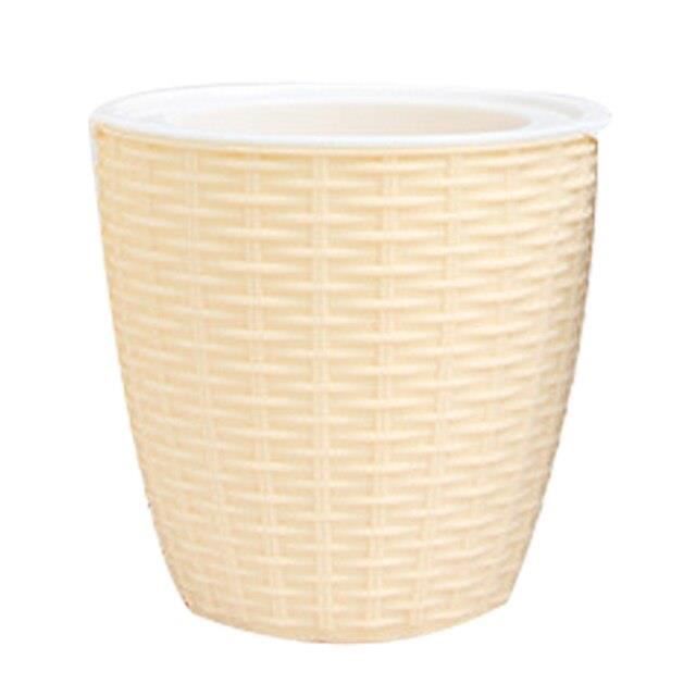 POT DE FLEUR,Marron-S--Couverture de Pot de plantes en rotin, plastique POT DE FLEUR,Marron-S--Couverture de Pot de plantes en rotin, plastique