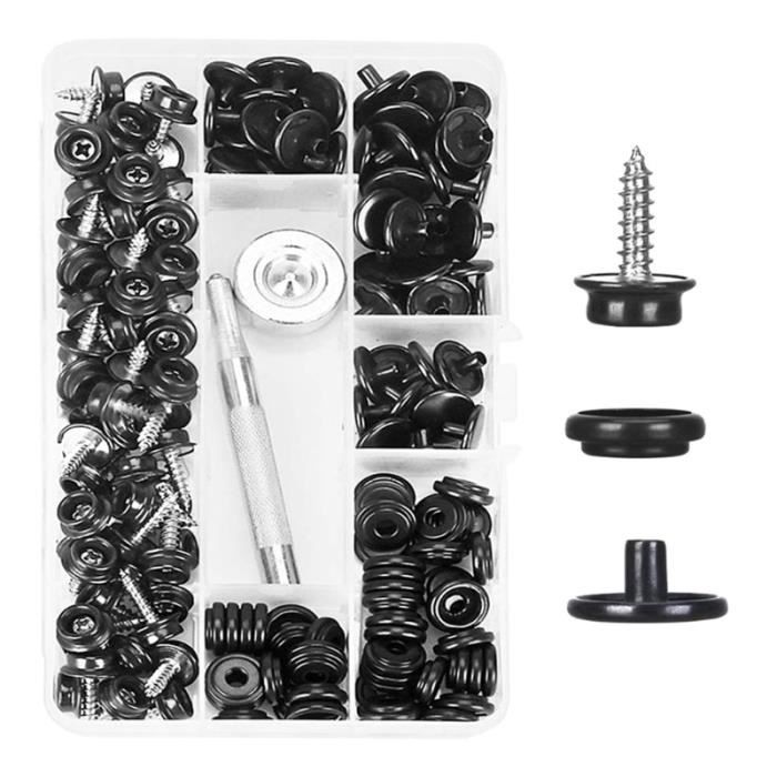 RIVET,Kit de clips en toile avec 2 outils de fixation, 150 pièces