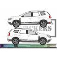 dacia duster  -  GRIS ALU - kit bandes bas de caisses trace pneu - Tuning Sticker Autocollant Graphic Decals-1