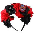 Hair Hoop Rose Skull Party Decorations pour femme (noir rouge) bandeau - serre-tete - headband - hairband capillaire-1