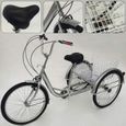 24 adultes tricycle Cruiser bicyclette tricycle tricycle avec panier de courses tricycle activités de shopping en plein air-1