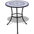 vidaXL Table de bistro Bleu et blanc 60 cm Mosaïque 41530-1