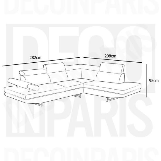 Canape Design En Tissu Gris Angle Droit Rubic Cdiscount Maison