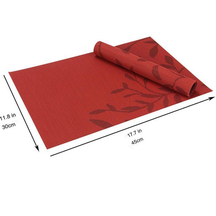 Set De Table Rouge Sets de table - Set de table lavable - Set de table rouge - Facile à ...