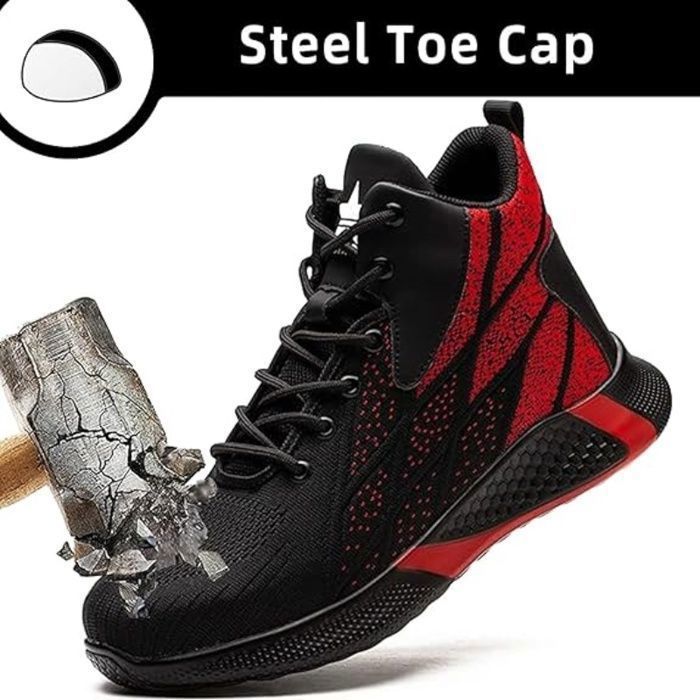 ZWCLSH Chaussures De Sécurité Homme Et Femme - Baskets Montantes Légères Confortables Avec Embout Acier, Bottes Antidérapantes Pour Chantier Et Travail