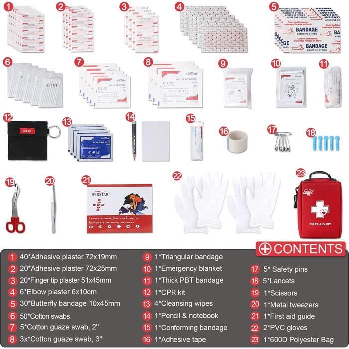 Kit Premiers Secours Militaire 46 Pièces - Sac Tactique étanche - Camping, Randonnée, Voiture, Maison Kit Premiers Secours Militaire 46 Pièces - Sac Tactique étanche - Camping, Randonnée, Voiture, Maison