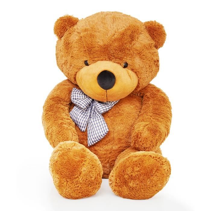 Peluche géante nounours YUNNASI - 130cm - Marron clair - Cdiscount