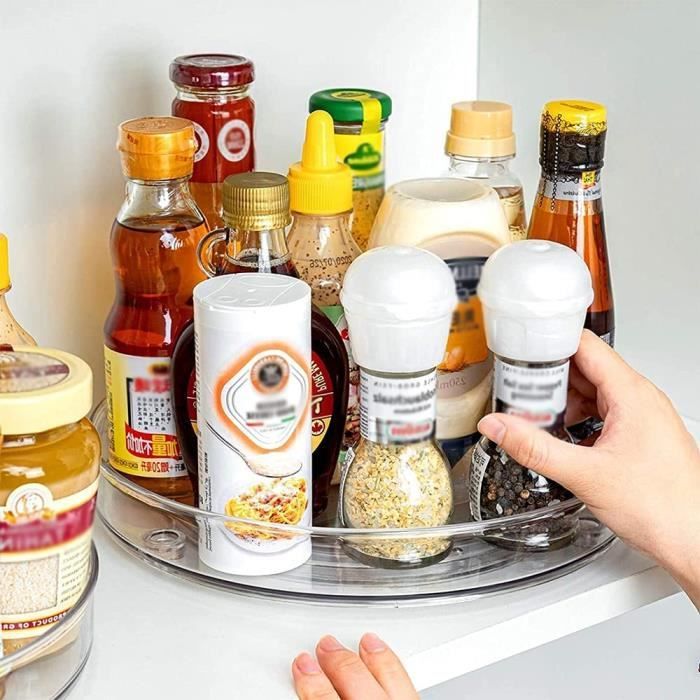 Plateau Tournant Epices En Bois 30 * 30 * 5.5cm, Plateau Tournant Epices Rotatif, étagère à